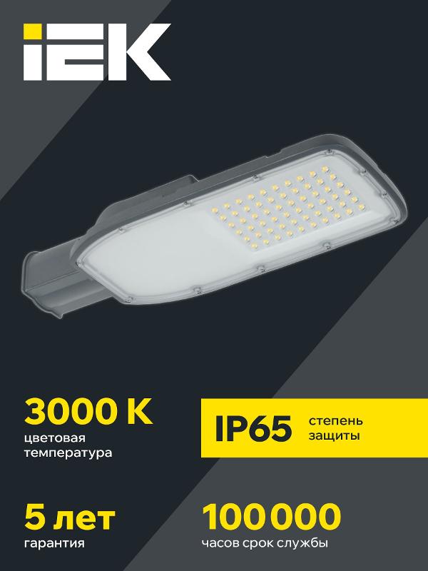 Светильник светодиодный консольный уличный  ДКУ 1004-100Ш 3000К IP65 серый | LDKU1-1004-100-3000-K03 | IEK — миниатюра 7