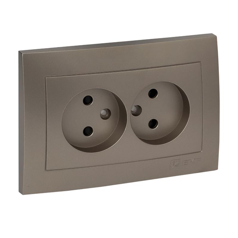 Валенсия лицевая панель розетка 2-местной б/з 10А кашемир с защ. штор. EKF PROxima |  ESR10-L-102-40 |  EKF — миниатюра 3