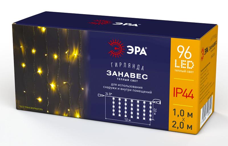 Гирлянда светодиодная  Дождь/Занавес 1 м*2 м теплый свет, ENOZ-2B   24V, IP44 (60/720) | Б0041908 | ЭРА — миниатюра 1