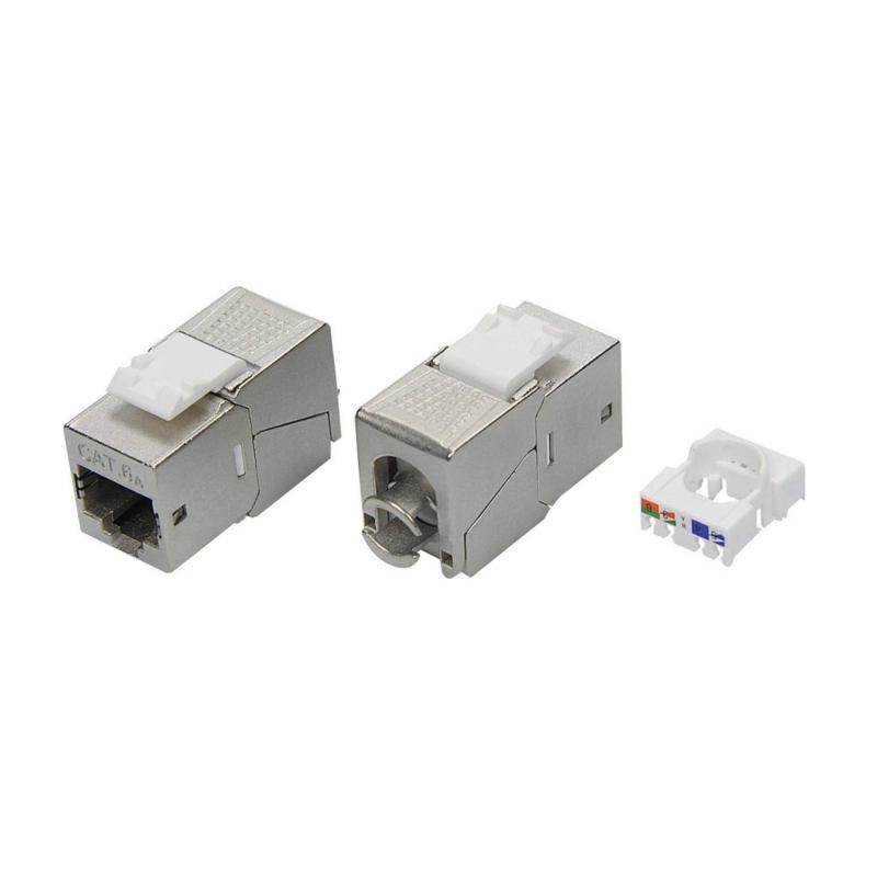 Модуль Кейстоун (Keystone) RJ45 CAT 6A экранир. (STP), 180 град., Toolless, серебристый | RNK6AF90TL | DKC — DKC (ДКС)