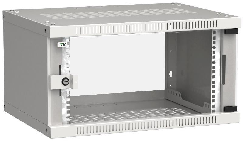 Шкаф LINEA WE 6U 600x450мм дверь стекло серый | LWE3-06U64-GF | ITK — ITK