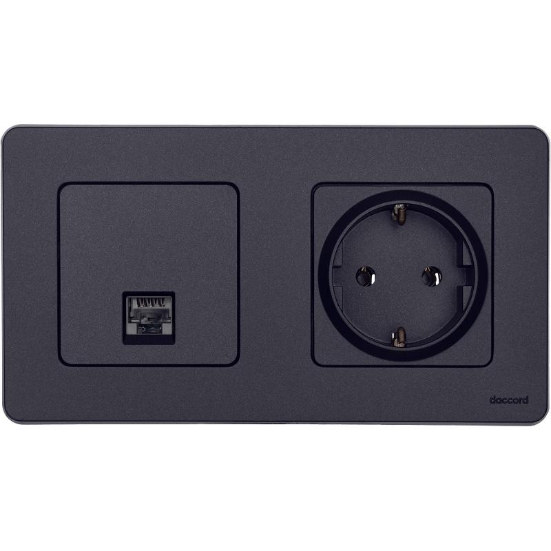 Inspiria Антрацит Розетка компьютерная RJ45 С/У категория 5e UTP | 673828 | Legrand; замена на арт. ИЭК 6738281 — Legrand