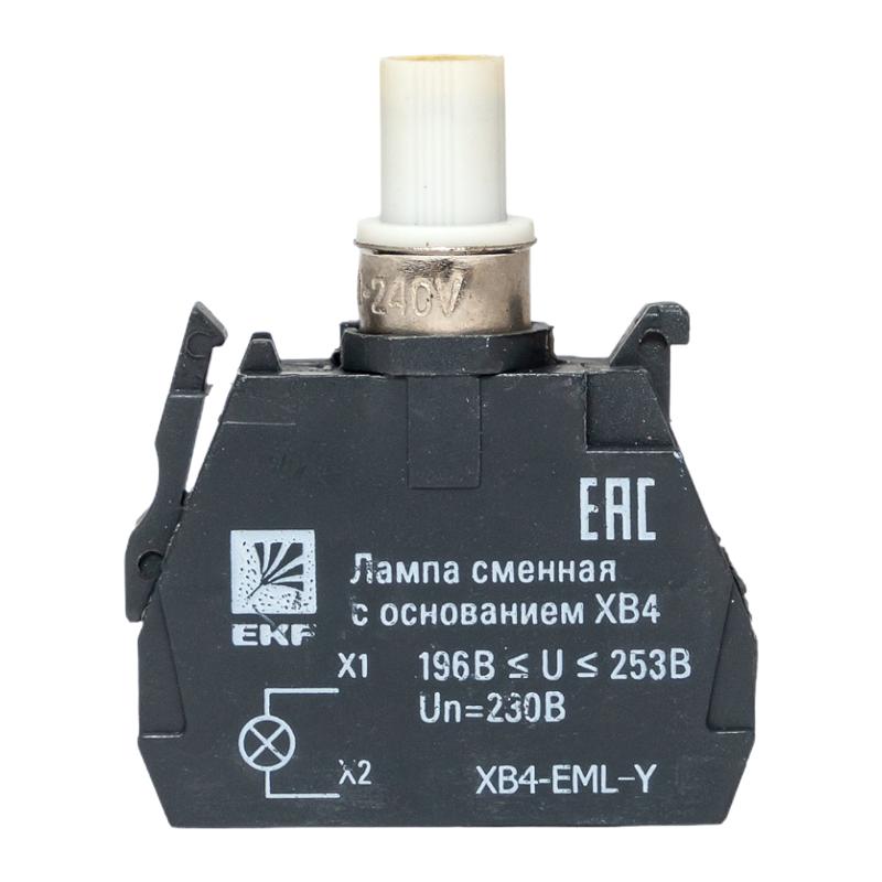Лампа сменная c основанием XB4 желтая 230В EKF PROxima  |  XB4-EML-Y |  EKF  — миниатюра 18
