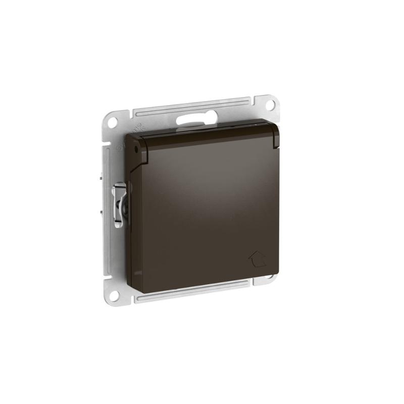AtlasDesign Мокко Розетка с заземлением со шторками с крышкой, 16А,IP20,механизм, быстрозажимные клеммы | ATN000646S | SE — миниатюра 2