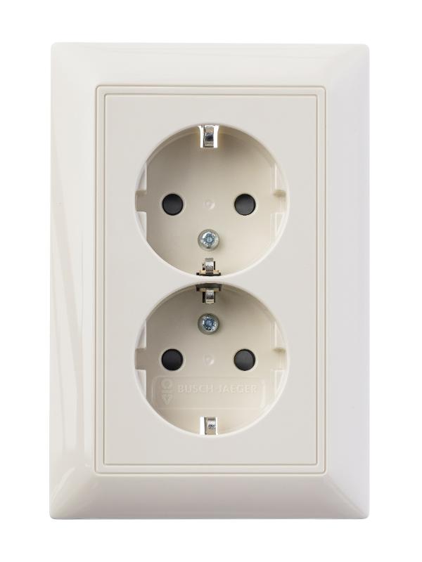 ABB Basic 55 Сл. кость Розетка 2-ая с/з моноблок, с защитными шторками | 2021-0-0379  | 2CKA002021A0379 | ABB — миниатюра 4