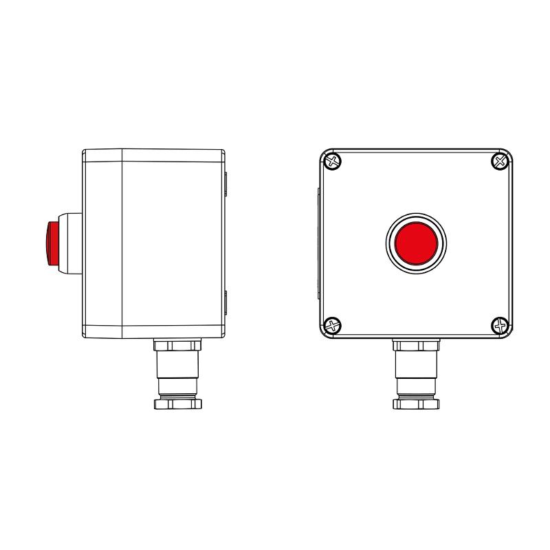 Взрывозащищенный пост управления из полиэстера CPE-P-03-(1xLR(250))-1xKH2MHK(C)1Ex d e IIC Т5 Gb / Ex tb IIIC T95°C Db IP66/КЗ | 2231.031.22.1217 | DK — фото 1 | Sento