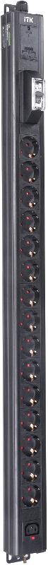 BASE PDU PV1111 22U 1ф 16А 15SCHUKO 1C13 2,6м SCHUKO | BS-PV12-15D-01C13-11 | ITK — фото 1 | Sento