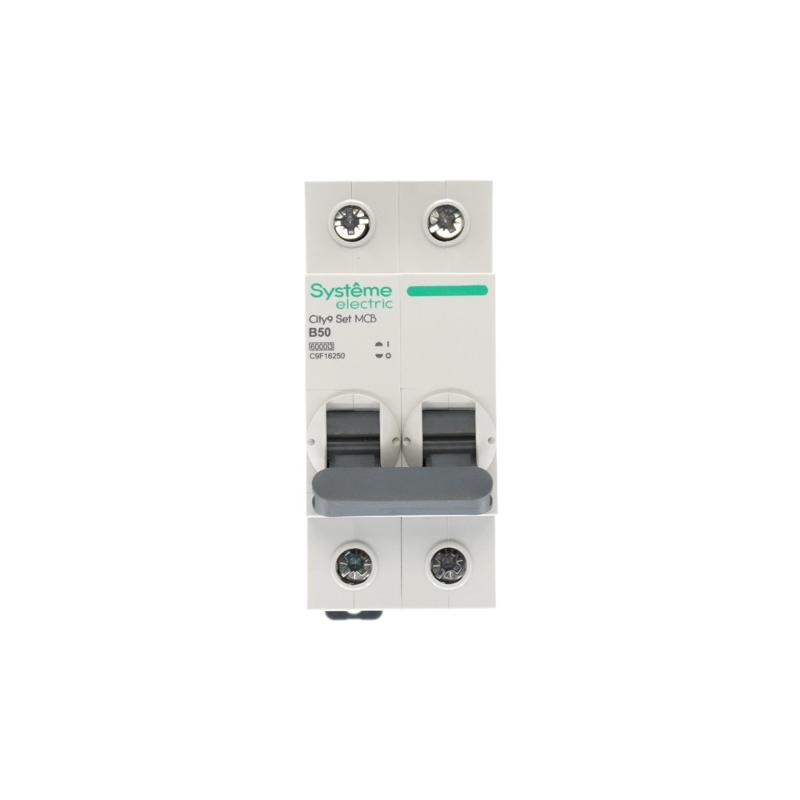 Выключатель автоматический двухполюсный 50A B 6kA City9 | C9F16250 |Systeme Electric — миниатюра 7