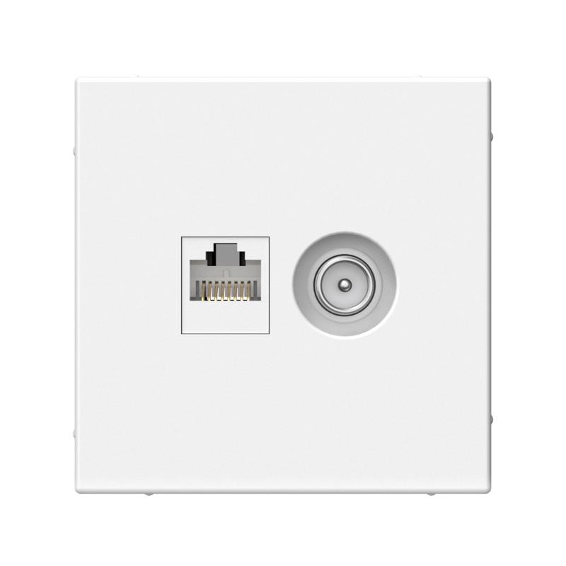 ArtGallery Белый Розетка двойная TV + компьютерная RJ45, кат. 5Е | GAL000189 | SE — Systeme Electric