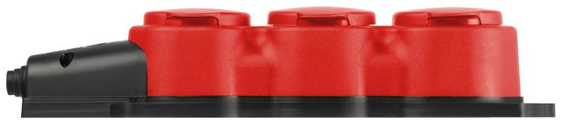 Колодка  KX-3e-RED-IP44 каучуковая с заземлением 3 розетки 16A IP44 красная | Б0068393 | ЭРА — миниатюра 3