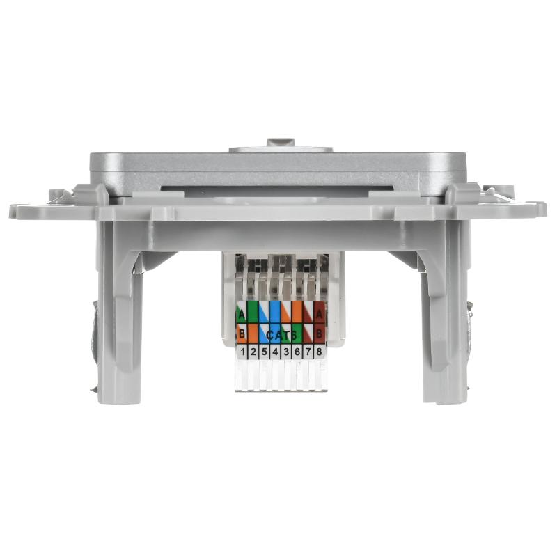 FLITE Розетка компьютерная RJ45 кат.6 UTP РК6-1-0-ФлА алюминий | FI-K12-2-K47 | IEK — миниатюра 4