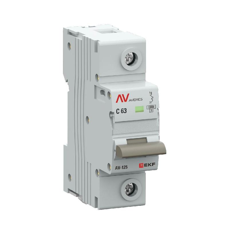 Выключатель автоматический AV-125 1P 63A (D) 10kA  AVERES |mcb125-1-63D-av| EKF — EKF