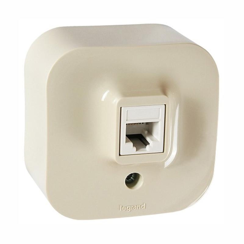 Quteo Слоновая кость Розетка RJ11 — миниатюра 3