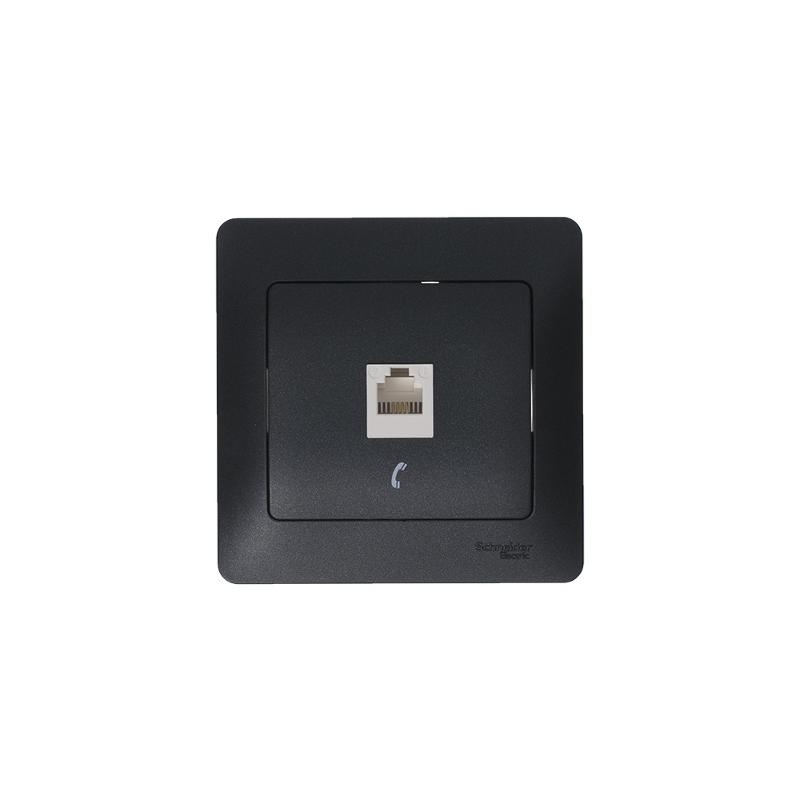 Glossa Антрацит Розетка телефонная RJ11 | GSL000781T | SE — миниатюра 3