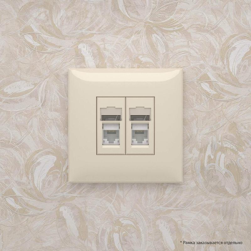 Розетка RJ-45 в стену, 5e двойная, Avanti, "Ванильная дымка" | 4405464 | DKC — миниатюра 10