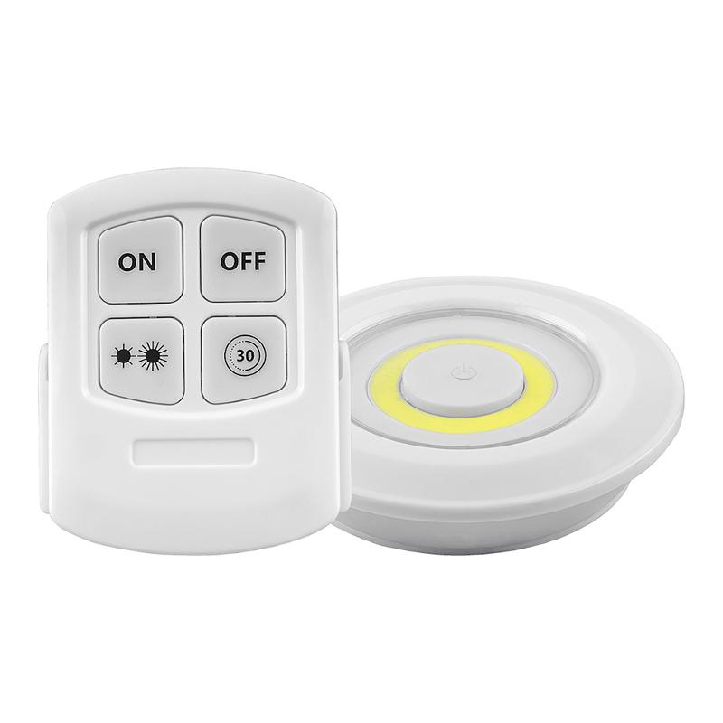 Светильник светодиодный-кнопкаFN1207 1LED 3W (3шт в блистере+пульт) 180Lm, 90*22мм, белый | 23378 | FERON — миниатюра 2