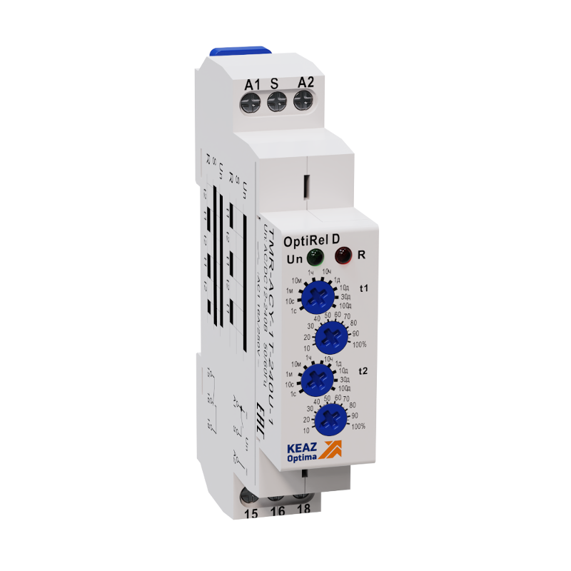 Реле времени OptiRel D TMR-ACY-1T-240U-1 циклическое 16А 1СО 12-230АС/DC | 332030 | КЭАЗ — КЭАЗ (Курский электроаппаратный завод)