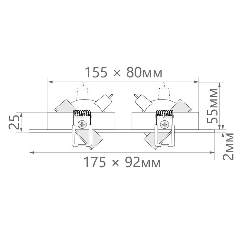 Светильник точечный встраиваемый под лампу DL2802 MR16 50W G5.3 "прямоугольник", белый | 32640 | FERON — миниатюра 2