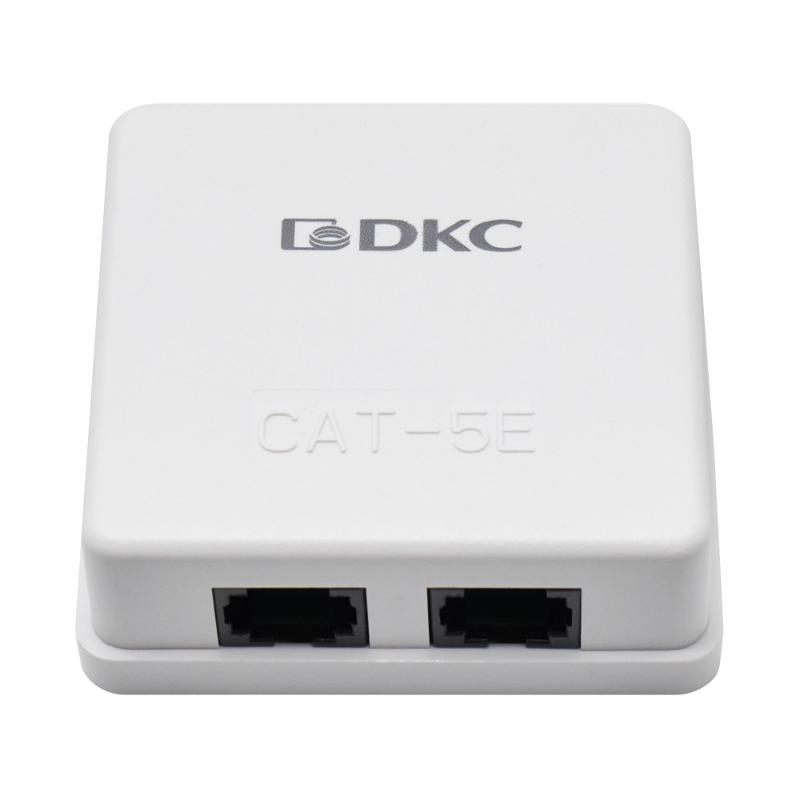 Универсальная розетка CAT5E Keystone, 2 порта | RNW5E2WH | DKC — миниатюра 2