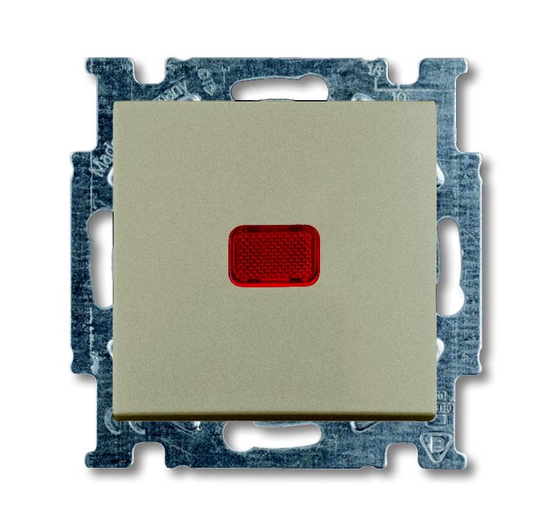 ABB Basic 55 Шампань Выключатель кнопочный 1-клавишный, с линзой, без лампы, НО контакт | 1413-0-1092  | 2CKA001413A1092 | ABB — ABB