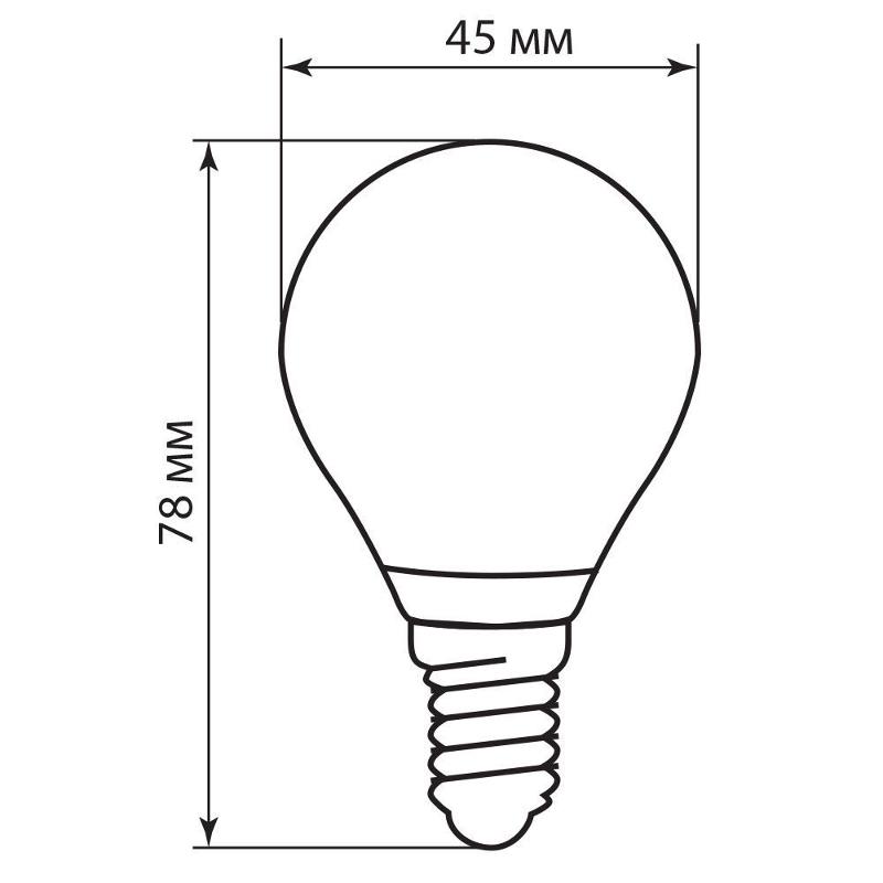 Лампа светодиодная LB-61 (5W) 230V E14 4000K филамент G45 прозрачная | 25579 | FERON — миниатюра 3