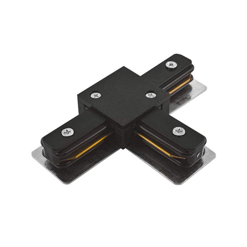 Коннектор для накладного шинопровода PTR CT-BL черный T-образный | 5010857 | Jazzway — миниатюра 1
