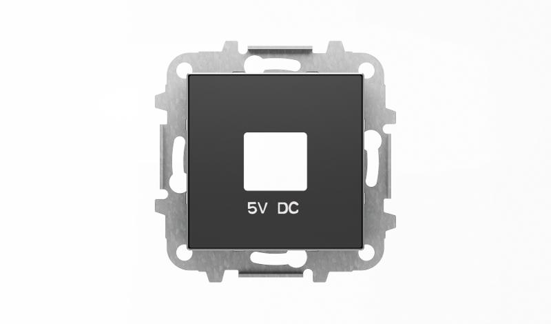 Накладка для механизмов зарядного устройства USB, арт.8185, серия SKY, цвет чёрный барх.|2CLA858500A1501| ABB — ABB