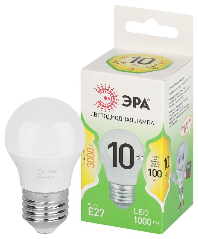 Лампа светодиодная  GREEN LINE LED P45-10W-830-E27 GL E27 10 Вт шар теплый свет | Б0066977 | ЭРА — ЭРА (Энергия света)