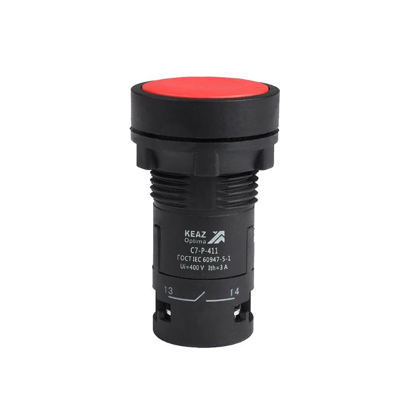Кнопка OptiSignal Compact D22 C7-P-411 красная 1НО+1НЗ XB7NA45 | 362045 | КЭАЗ — фото 1 | Sento