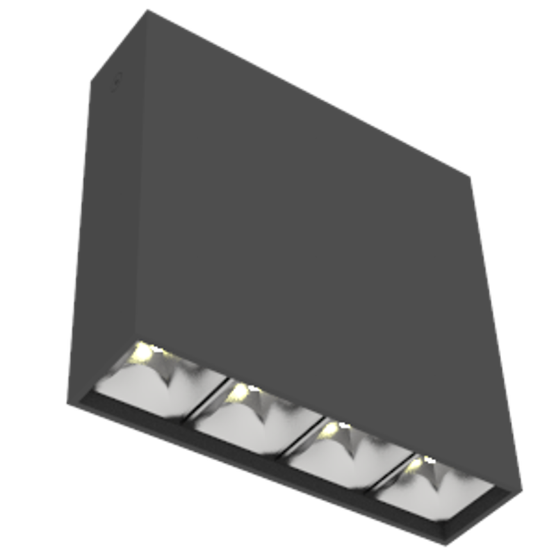 Светодиодный светильник DL-Box Reflect Multi 1x4 накладной 14 Вт 3000 К 150х40х150 мм RAL9005 черный муар DALI | V1-R0-90253-20D36-2001430 | VARTON — фото 1 | Sento
