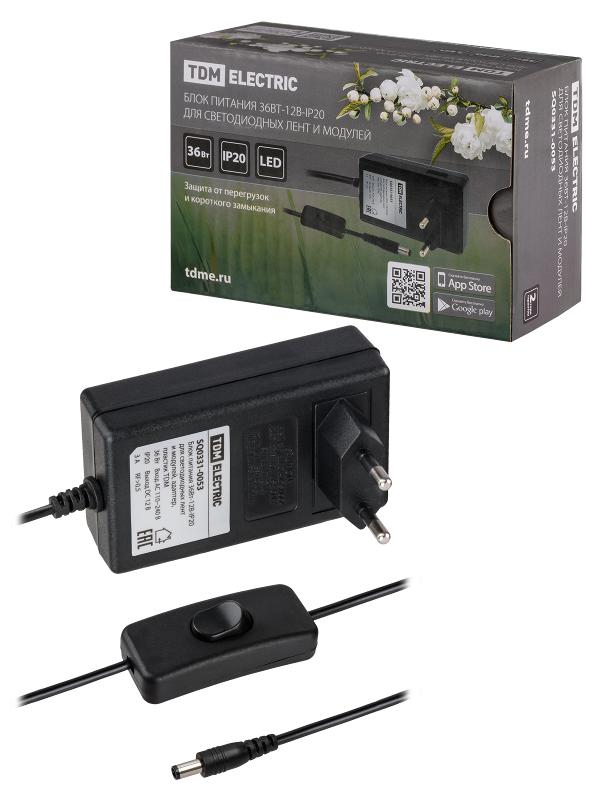 Драйвер для светодиодной ленты LED 12-36 36Вт 12В IP20 | SQ0331-0053 | TDM — TDM ELECTRIC