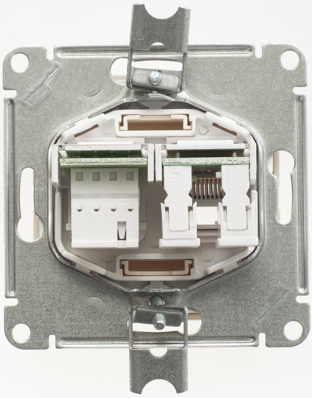W59 Слоновая кость Розетка 2-ая ТЛФ + компьютерная 5е (RJ11+RJ45) | RSI-251TK5E-2-86 | SE — миниатюра 2