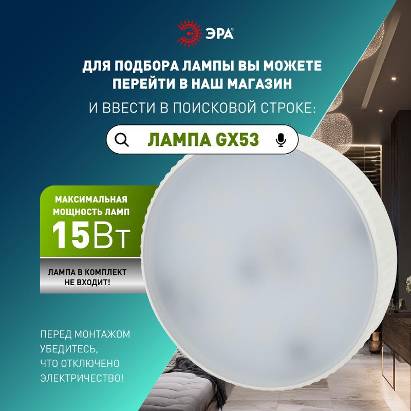 Светильник встраиваемый точечный под лампу GX53 KL 77 AL/WH /1 Gx53,220V, 13W, серебро/белый (50/1000) | Б0048963 | ЭРА — миниатюра 2