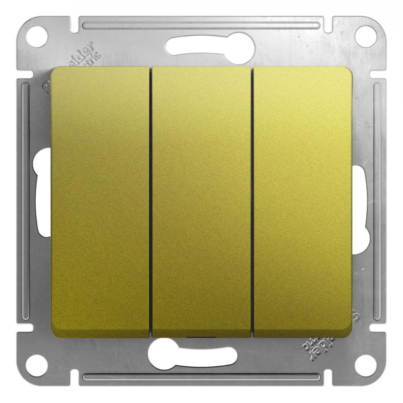 Glossa Фисташковый Выключатель 3-клавишный, сх.3, 10AX | GSL001031 | SE — Systeme Electric