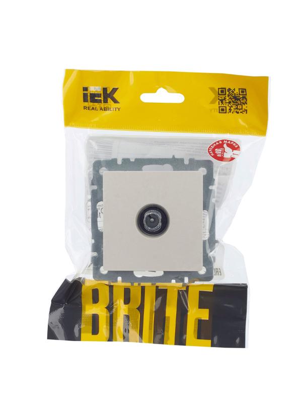 BRITE Розетка TV проходная РТВ10-0-БрЖ жемчужный  | BR-A10-P-K36 | IEK — миниатюра 7
