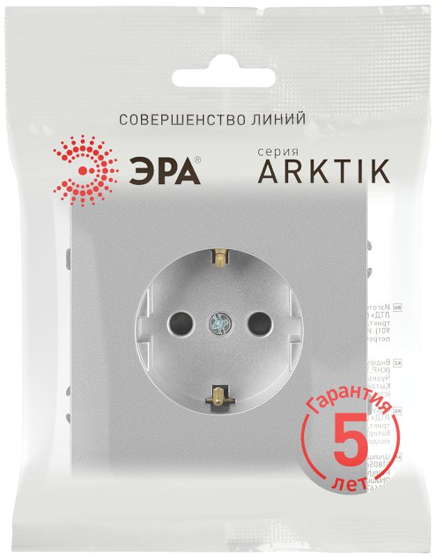 Розетка Arktik 16-2101-03 с заземлением 2P+E Schuko 16А-250В алюминий | Б0070416 | ЭРА — миниатюра 2