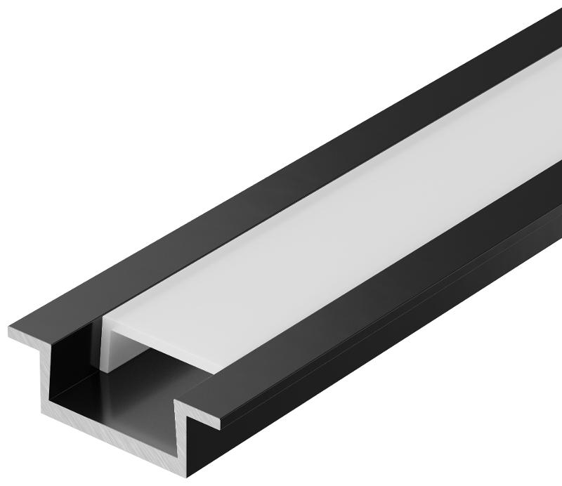 Профиль алюминиевый для LED ленты 2207 трап. 2м к-т опал черн. | LSADD2207-SET1-2-V4-1-K02 | IEK — IEK (ИЭК)
