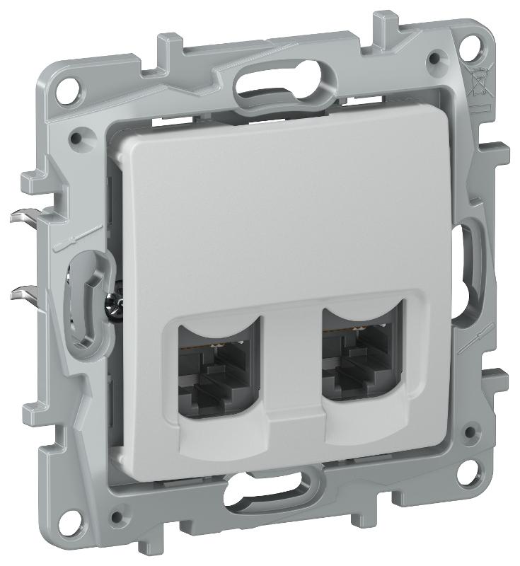 IEKETIKA Роз. комп. 2-я RJ45 кат.5Е UTP 6716551 галька | 6716551 | IEK — IEK (ИЭК)