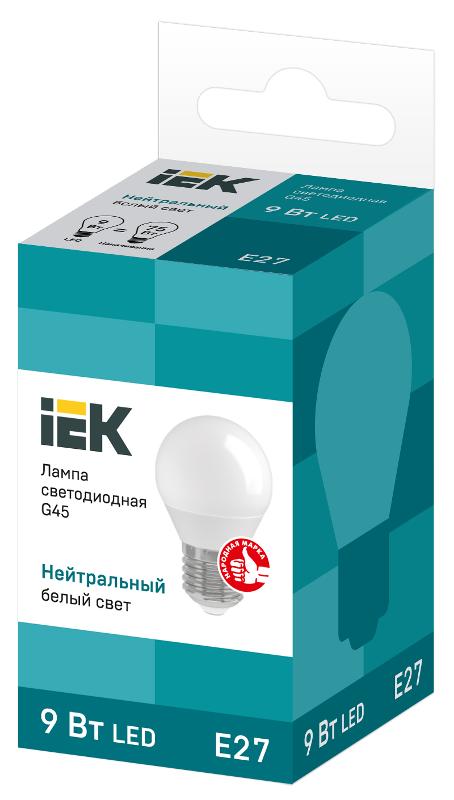 Лампа светодиодная LED 9Вт 230В 4000К E27 шар | LLE-G45-9-230-40-E27 | IEK — миниатюра 3