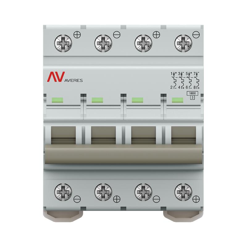 Выключатель автоматический AV-10 DC 4P 1A (C) 10kA  AVERES |mcb10-DC-4-01C-av| EKF — миниатюра 2
