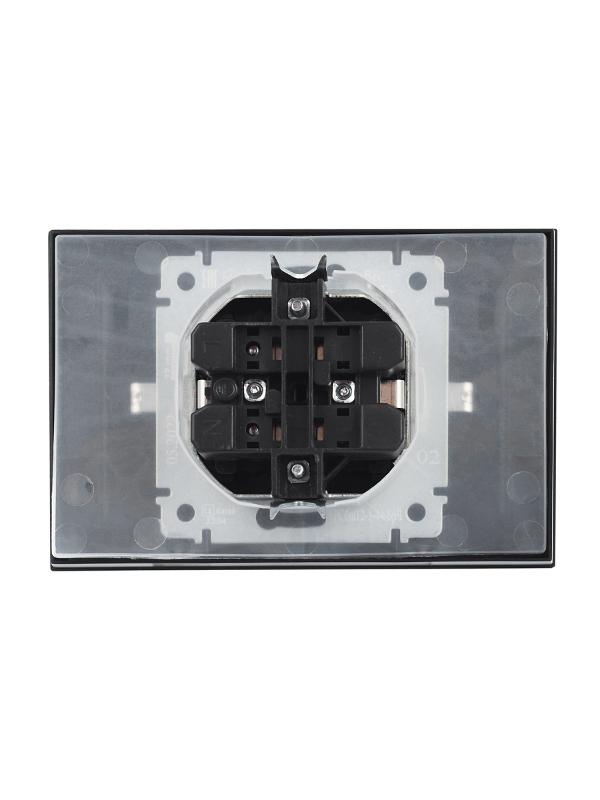 BRITE Розетка 2-ая с крышкой 16А в сб IP44 РСбш12-3-44-БрЧ черный | BR-R26-16-44-K02-F | IEK — миниатюра 22