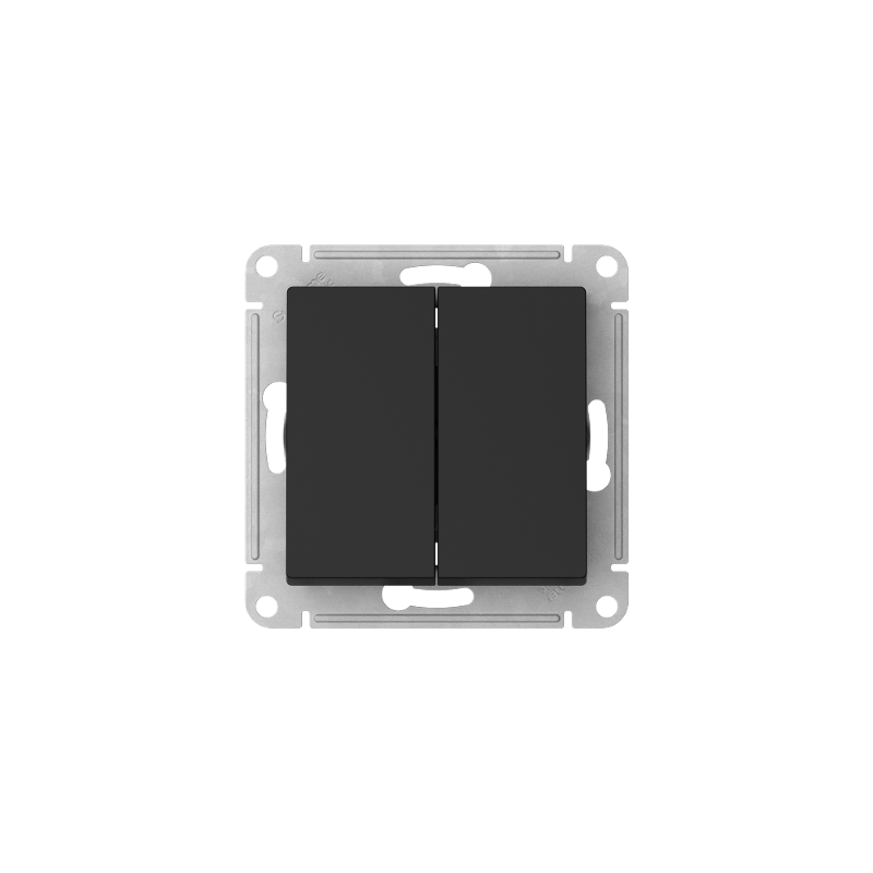 AtlasDesign Aqua Карбон Выключатель 2-клавишный IP44,сх.6, 10АХ,механизм, быстрозажимные клеммы | ATN441051S | SE — миниатюра 2
