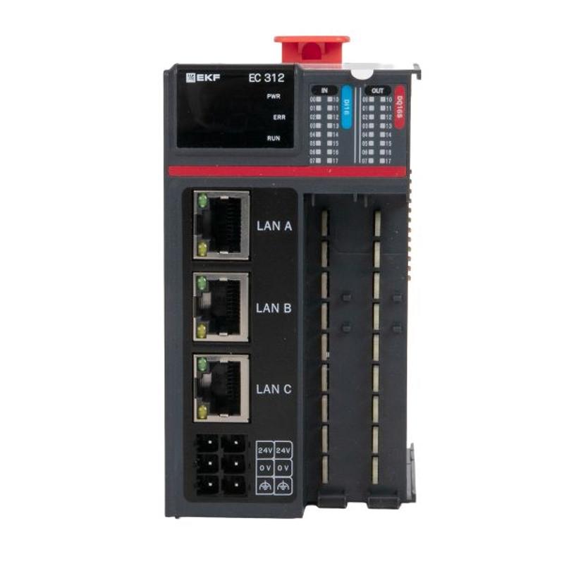 Контроллер программируемый логический (ПЛК) EC312 токоподающий D-CARD |PLC-EC312-S-DCD | EKF — миниатюра 2