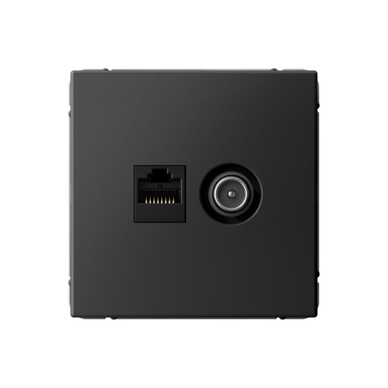 ArtGallery Базальт Розетка двойная TV + компьютерная RJ45, кат. 5Е | GAL001489 | SE — Systeme Electric