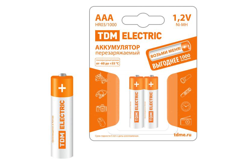 Аккумулятор AAA-1000 mAh Ni-MH BP-2 | SQ1702-0075 | TDM — TDM ELECTRIC