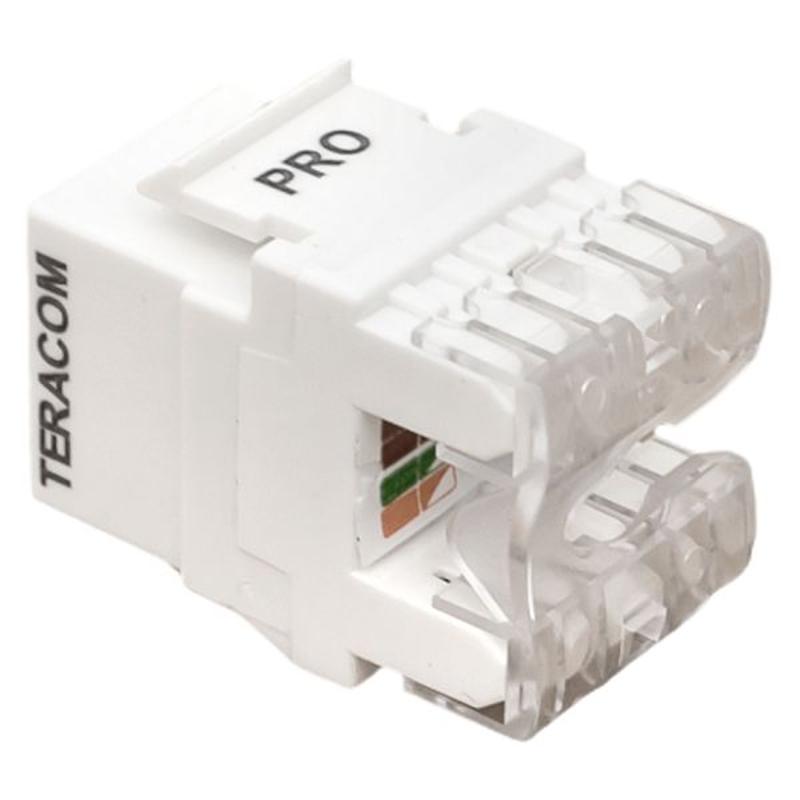 Модуль Keystone TERACOM PRO Cat.6 RJ-45 неэкранированный 110 IDC 180 градусов белый | TRP-KSTN-180D-6UTP-WH | EKF — миниатюра 6