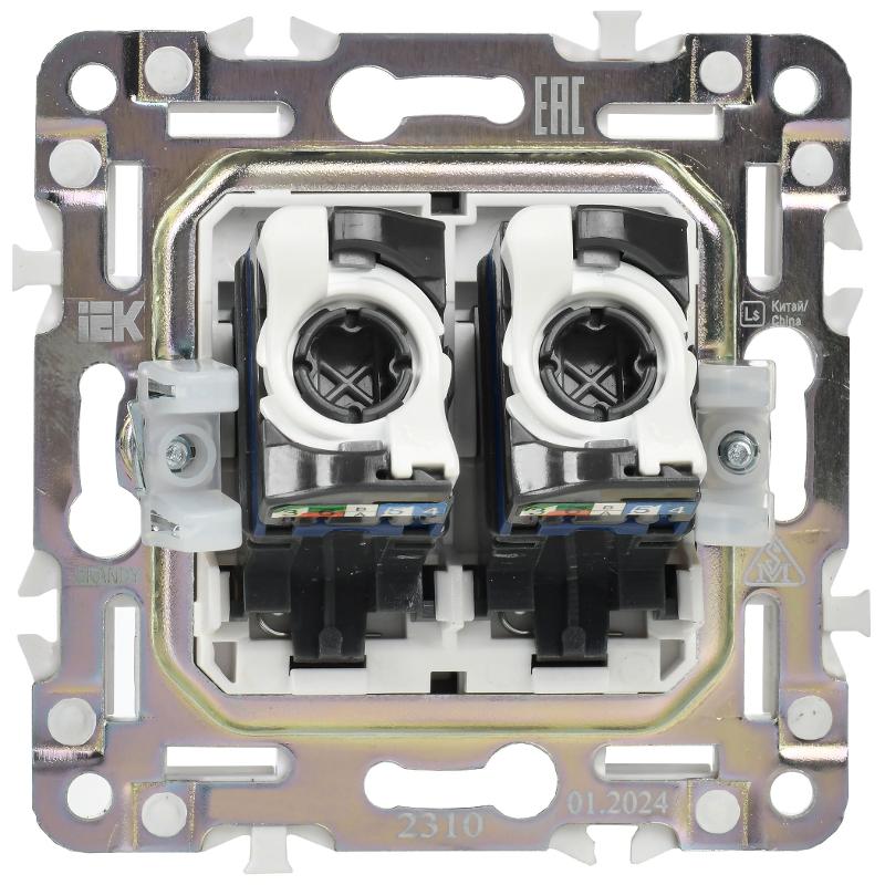 SKANDY Розетка компьютерная 2-местная RJ45 кат.6 SK-K04N никель | SK-K20-2-K50 | IEK — миниатюра 5