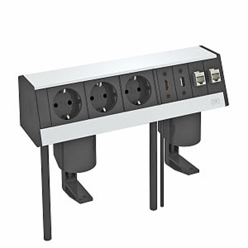 Настольный бокс укомплектованный DB (3 розетки 220В, 1 HDMI, 1 зарядка USB 3.0, 2 RJ45 категория 6) | 6116961 | OBO Bettermann — OBO Bettermann