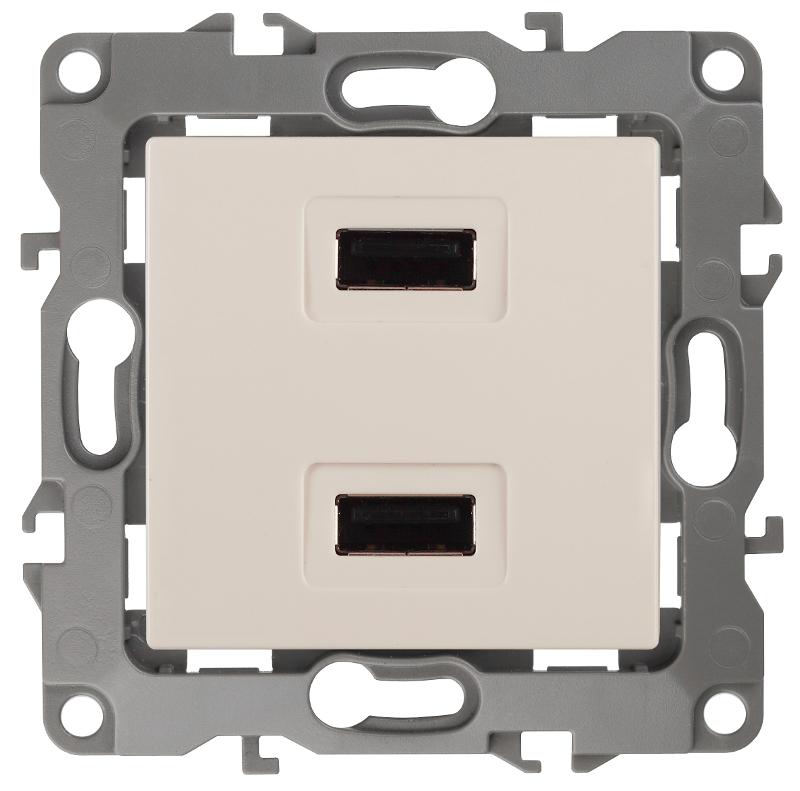 Устройство зарядное USB 12-4110-02  , 5В-2100мА,  слоновая кость  |Б0027492 | ЭРА — миниатюра 1
