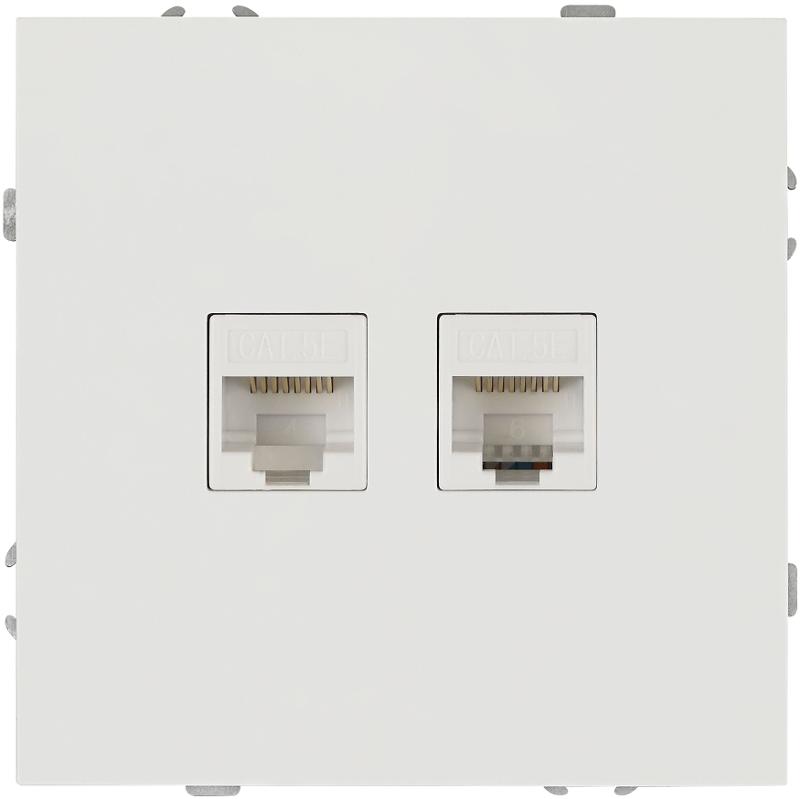 Розетка Galaxy 15-3108-08 информационная двойная 2XRJ45 IP20 белый матовый | Б0070770 | ЭРА — ЭРА (Энергия света)
